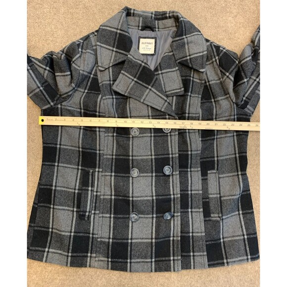 Old Navy Coat Womens 2XL Plaid Wool Blend Peacoat Lined Relaxed Preppy Button Up - Picture 5 of 9